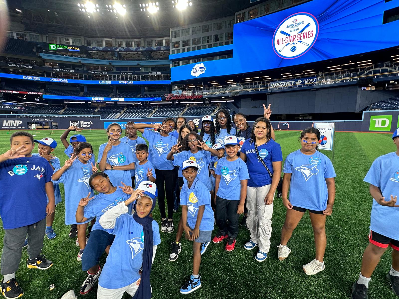 Diverse children playing sports together
